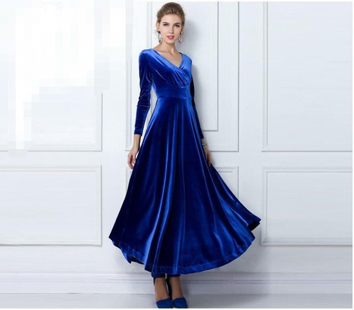 Samt maxikleid abendkleid - maxikleid,