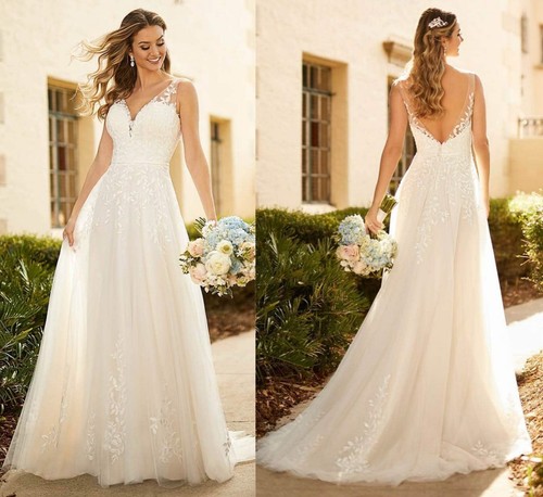Damen brautkleid lang tüll - lang,